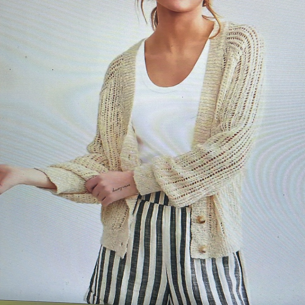 Blu Pepper Open Stitch Cardigan Sweater